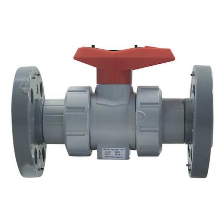 Georg Fischer 3" Flanged CPVC Ball Valve Inline True Union 163546589