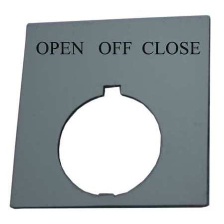 Eaton Legend Plate, Square, Open Off Close, Black HT8SP53