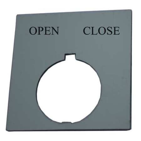 Eaton Legend Plate, Square, Open Close, Black HT8SP43