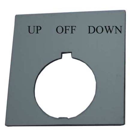 EATON Legend Plate, Square, Up Off Down, Black HT8SP54