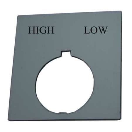 Eaton Legend Plate, Square, High-Low, Black HT8SP40