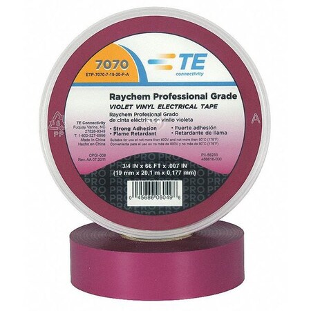 Raychem Electrical Tape, 3/4 x 66 ft., 7 mil, Violet ETP-7070-7-19-20-P-A