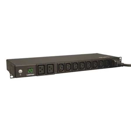 Tripp Lite PDU, Surge, (8) C13, (2) C19, L6-20P, 12 ft., Black PDUMH20HV