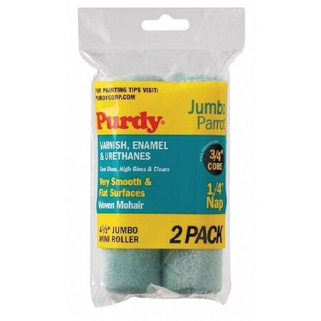 Purdy 4 1/2 in Mini Paint Roller Cover, 1/4 in Nap, Mohair, 2 PK 140624040