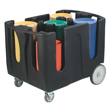 Carlisle Foodservice Dish Dolly, 4 Dividers, Black ADD403