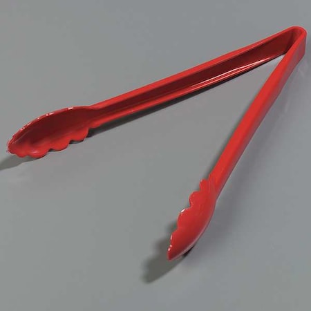 Carlisle Foodservice Utility Tong, Red, 11.75 In, PK12 471205