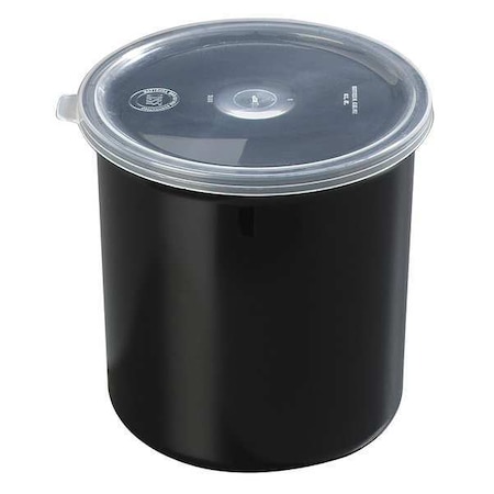 Carlisle Foodservice Poly-Tuf Crock w/Lid, 1.2 qt., Black, PK12 030103