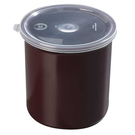 Carlisle Foodservice Poly-Tuf Crock w/Lid, 1.2 qt., Brown, PK12 0301GR01
