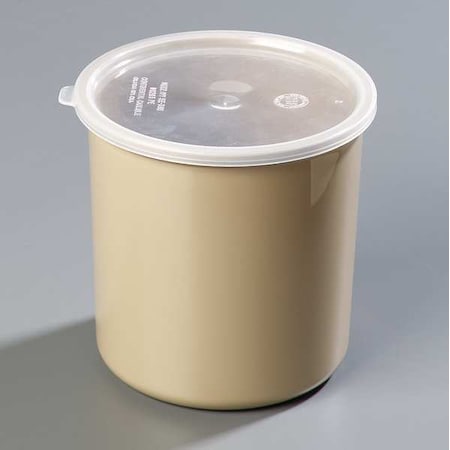 Carlisle Foodservice Poly-Tuf Crock w/Lid, 2.7 qt., Beige, PK6 0302GR06