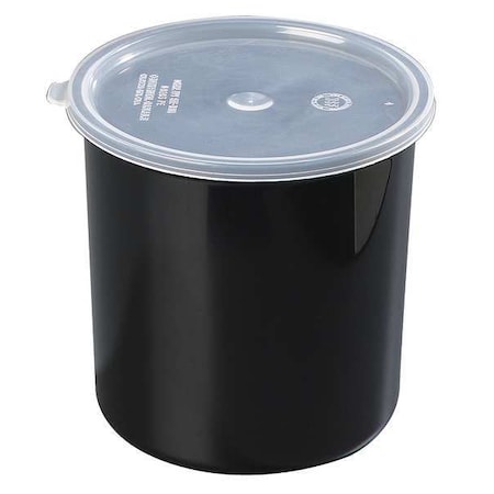 Carlisle Foodservice Poly-Tuf Crock w/Lid, 2.7 qt., Black, PK6 0302GR03