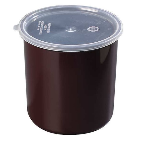 Carlisle Foodservice Poly-Tuf Crock w/Lid, 2.7 qt., Brown, PK6 0302GR01