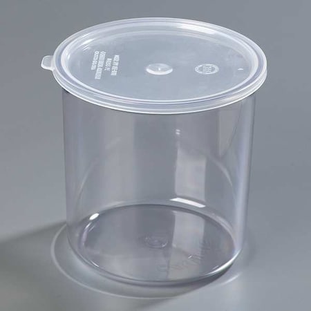 Carlisle Foodservice Poly-Tuf Crock w/Lid, 2.7 qt., Clear, PK6 0302GR07