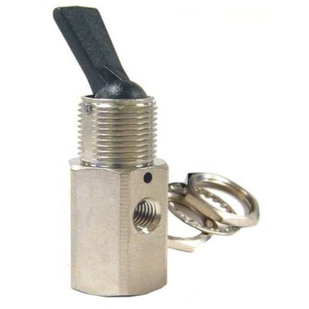 Pneumadyne Toggle Valve, NC, Brass, 3 Way C030103