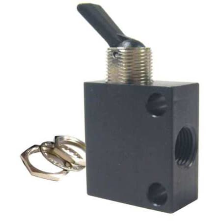 Pneumadyne Toggle Valve, NC, 1/8 In, NPT, 2.1 In L C040103