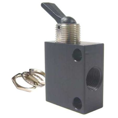 Pneumadyne Toggle Valve, NC, 1/8 In, NPT, Brass C040101