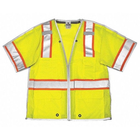 Kishigo Vest, Breakaway, Class 3, Lime, 3XL 1552B-3X