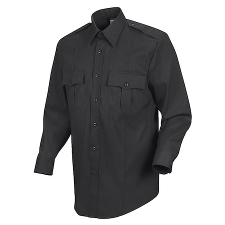 Horace Small Men's Police Shirt, 100% Polyester, Button Front, Zipper, 2 Pocket(s), Black, 2XL HS1132 18534
