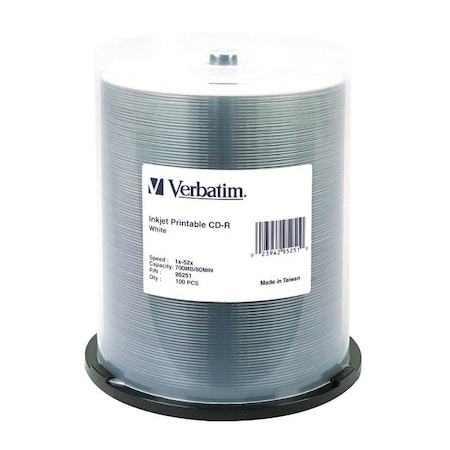 Verbatim CD-R Disc, 700 MB, 80 min, 52x, PK100 VER95251