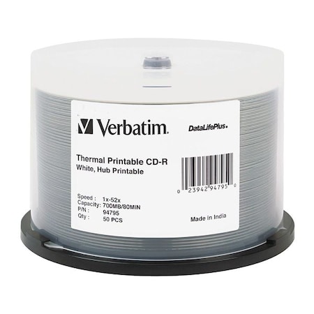 VERBATIM CD-R Disc, 700 MB, 80 min, 52x, PK50 VER94755