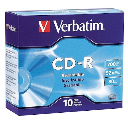 VERBATIM CD-R Disc, 700 MB, 80 min, 52x, PK10 VER94935