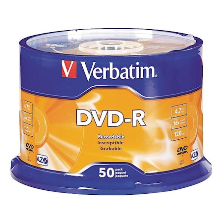 Verbatim DVD-R Disc, 4.70 GB, 120 min, 16x, PK50 VER95101