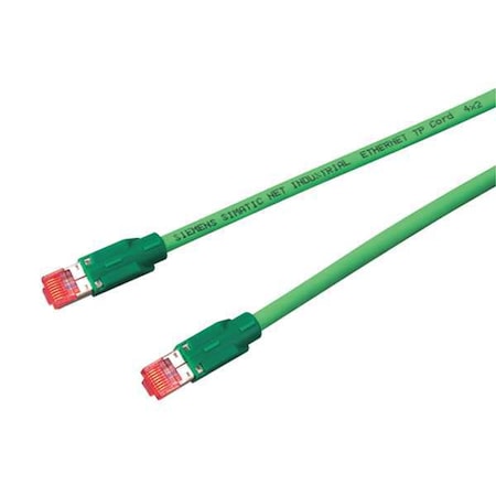 Siemens Ethernet Cable, Cat 6A, Green, 1.6 ft. 6XV1 870-3QE50