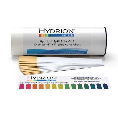 Hydrion pH Testing Sticks, 0-13, 10 Sticks, PK10 DS-8020