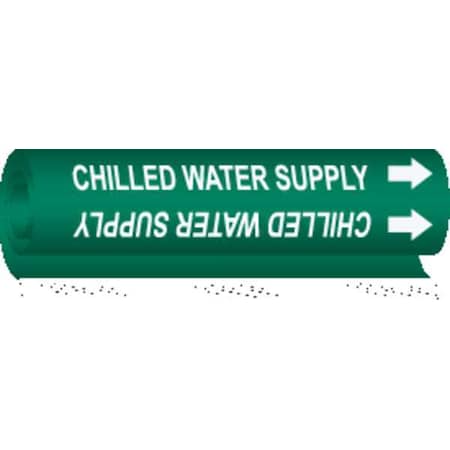 Brady Pipe Marker, Chilled Water Supply, Green, 5648-I 5648-I