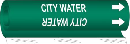 BRADY Pipe Markr, City Water, Gn, 2-1/2to7-7/8 In, 5655-II 5655-II