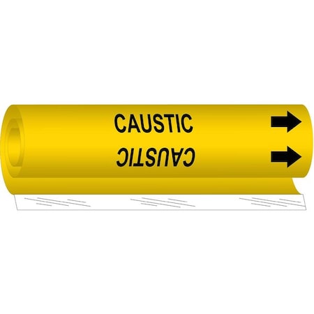 Brady Pipe Marker, Caustic, Yel, 2-1/2 to7-7/8 In, 5643-II 5643-II