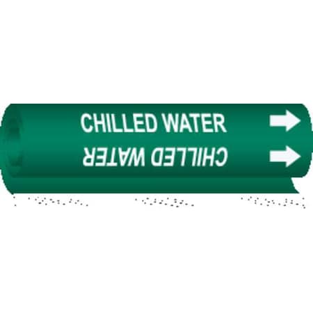 Brady Pipe Marker, Chilled Water, 1/2to1-3/8 In 5646-O