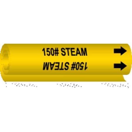 Brady Pipe Marker, 150 lb Steam, Y, 2-1/2to7-7/8 In 5614-II