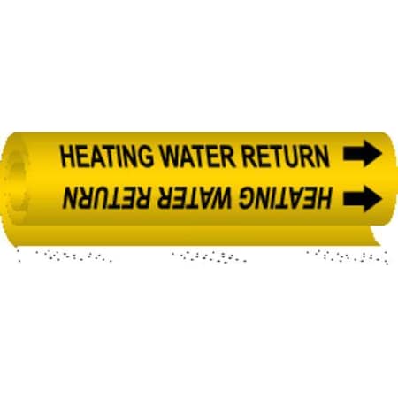 Brady Pipe Marker, Heating Water Return, Yellow, 5702-I 5702-I
