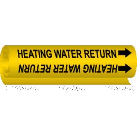 Brady Pipe Marker, Heating Water Return, Yellow, 5702-II 5702-II