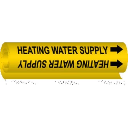 Brady Pipe Marker, Heating Water Supply, Yellow, 5703-II 5703-II
