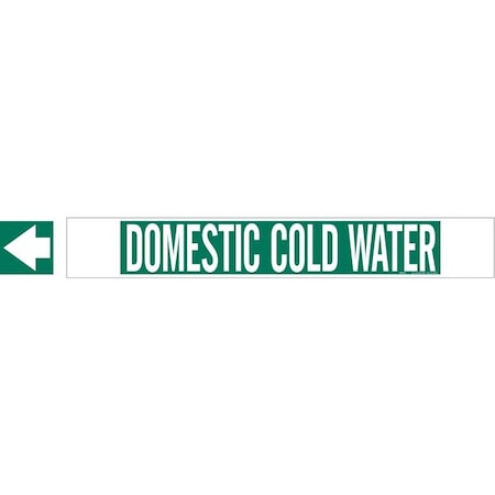 Brady Pipe Mrkr, Domestic Cold Water, 8In orGrtr, 5673-HPHV 5673-HPHV