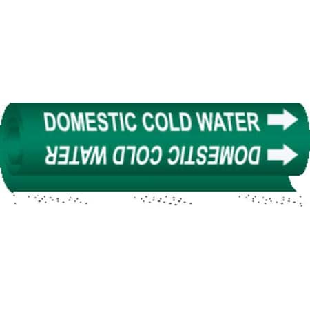 Brady Pipe Mrkr, Domestic Cold Water, 1/2to1-3/8 5673-O