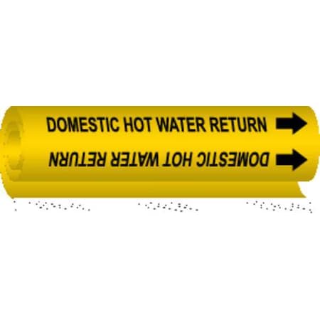 Brady Pipe Marker, Domestic Hot Water Return, Y, 5676-I 5676-I