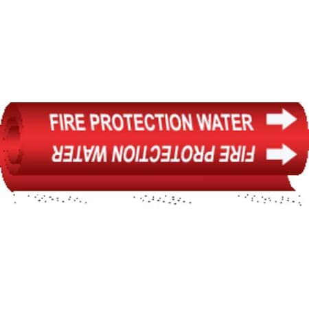 Brady Pipe Marker, Fire Protection Water, Red, 5689-I 5689-I