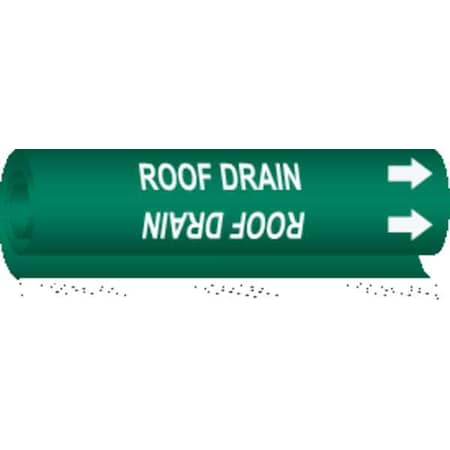 Brady Pipe Marker, Roof Drain, Gn, 1/2 to1-3/8 In 5754-O