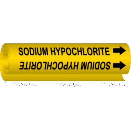 Brady Pipe Marker, Sodium Hypochlorite, Yellow, 5761-I 5761-I