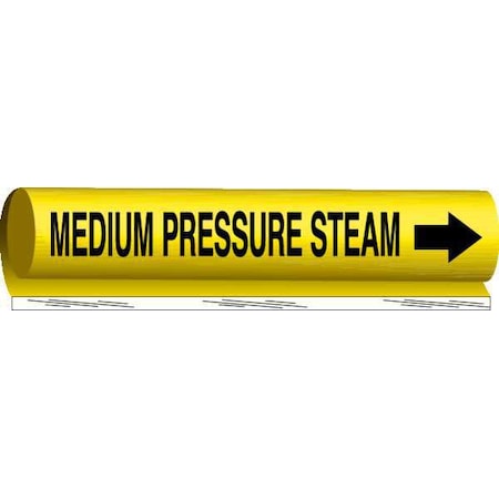 Brady Pipe Marker, Medium Pressure Steam, Yellow, 5723-I 5723-I