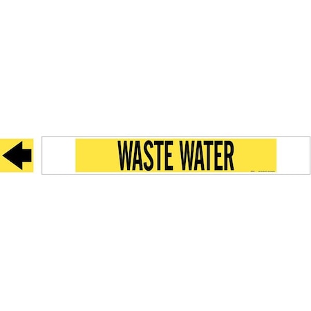 Brady Pipe Marker, Waste Water, Y, 8 In orGreater 5784-HPHV