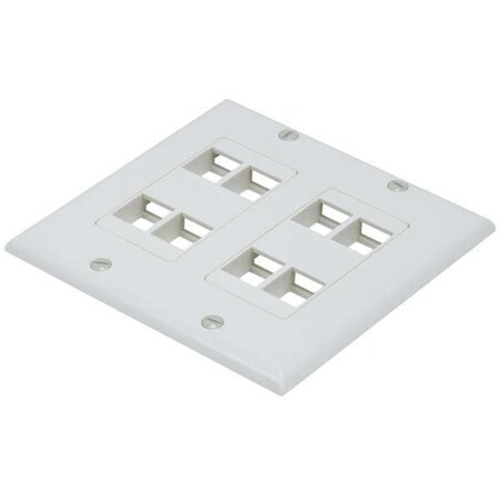 Monoprice WallPlate, Blank, 8 Hole, 2 Gang, Ivory 6836