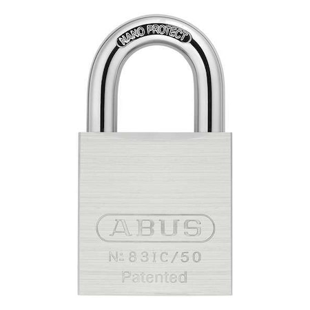 Abus Padlock, Coreless, Standard Shackle, Rectangular Brass Body, Steel Shackle, 1 in W 83IC/50
