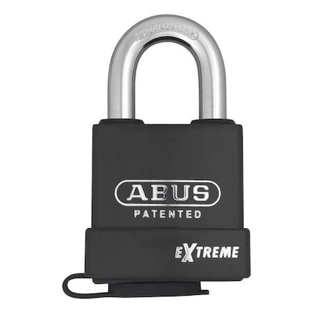 ABUS Padlock, Coreless, Standard Shackle, Rectangular Hardened Steel Body, Steel Shackle, 1 in W 83WP-IC/63