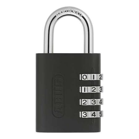 Abus Combination Padlock, Side, Black/Silver 158KC