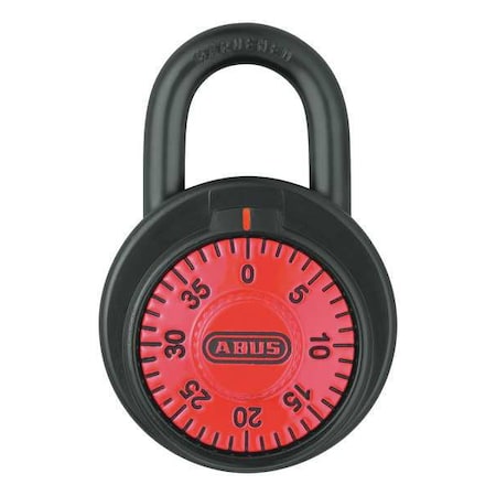 Abus Combination Padlock, Front, Black/Silver 78/50 Red