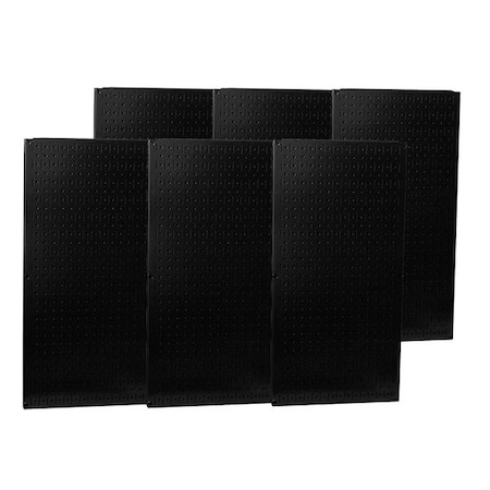 Wall Control Pegboard Panel, Round 1/4 in Holes, 1 in Hole Spacing, 32 in H x 96 in W x 3/4 in D, Black 35-P-3296BK