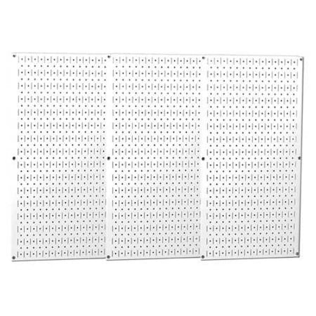Wall Control Pegboard Panel, Round 1/4 in Holes, 1 in Hole Spacing, 32 in H x 48 in W x 3/4 in D, White 35-P-3248WH